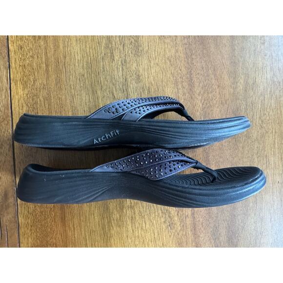 Skechers Arch Fit GOwalk Radiance Mesmerize Rhinestone Sandals Black Size 11 - Picture 7 of 10